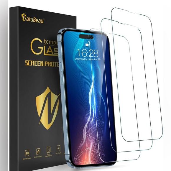 NATUBEAU SCREEN PROTECTORS FOR iPHONE 14 PRO MAX - 3 INCLUDED NIB - Picture 1 of 5